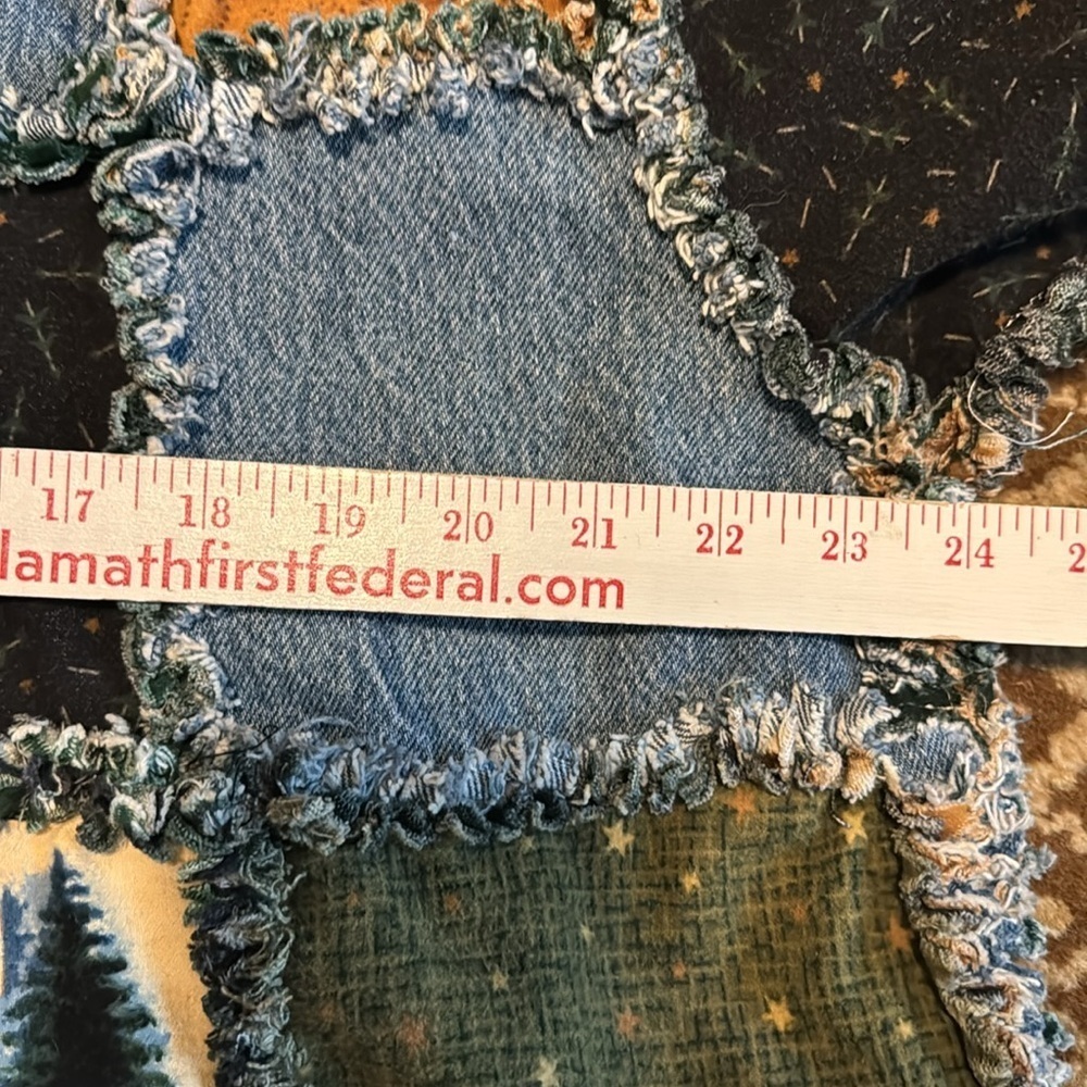 Boho Western Hand Crafted Denim Fringe Patchwork Jacket Coat Womens S-L Quirky - Picture 14 of 16